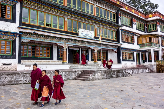 Education hall and monks