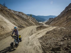 Susanne in roadworks