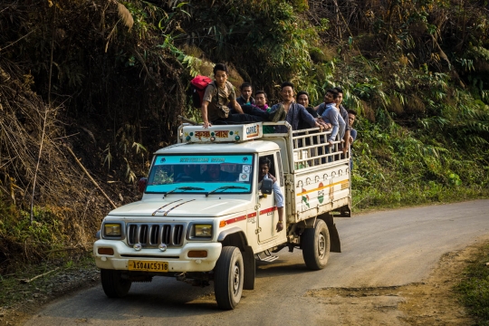 Men on transport